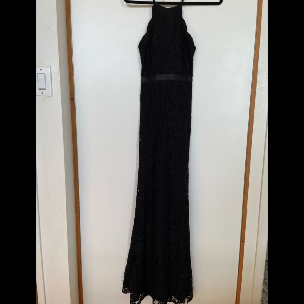 Black lace formal gown